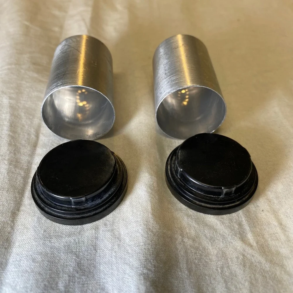 Vintage Aluminum Salt & Pepper Shakers Made In USA Mid Century‎ Modern Set